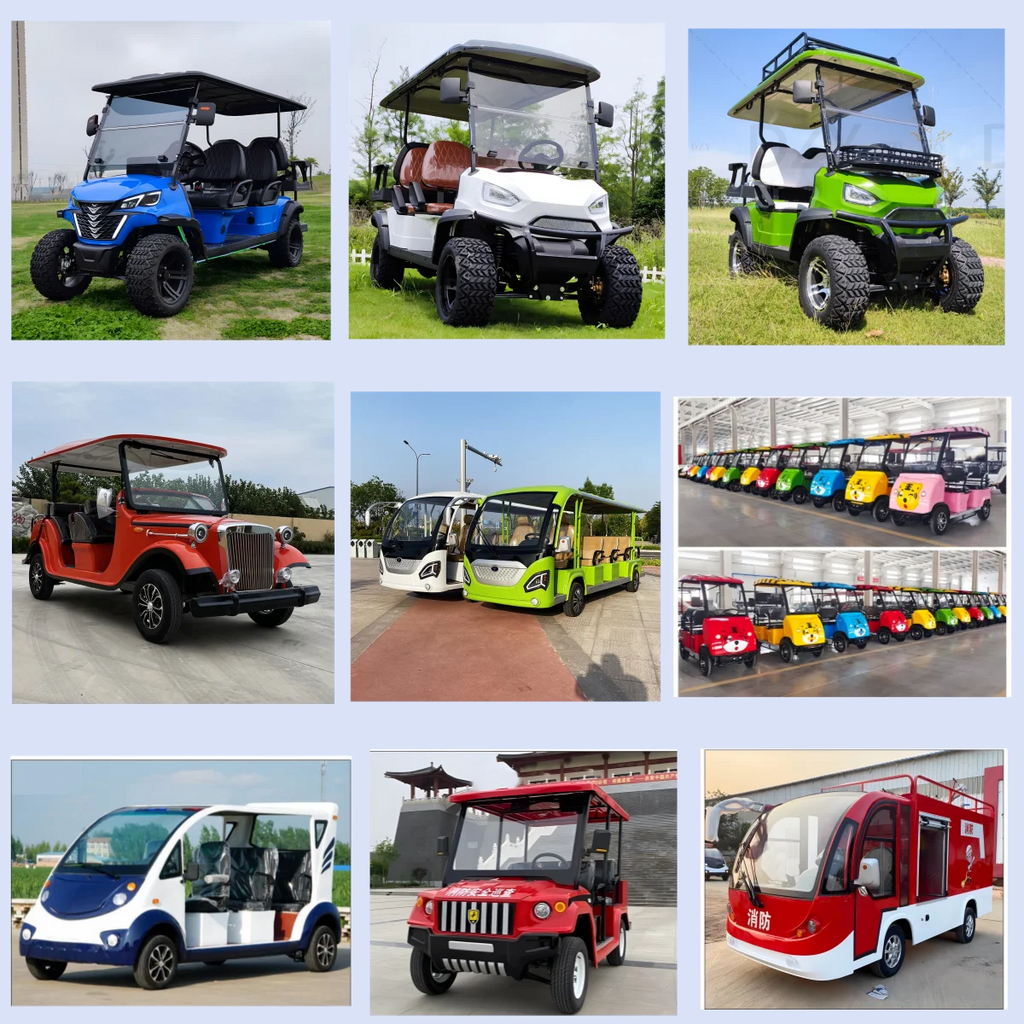 Energy Saving Effect of Manufacturer's 4+2 Seat Electric off-Road Vehicle, Four-Wheel Golf Cart    Truck with a trailer attached