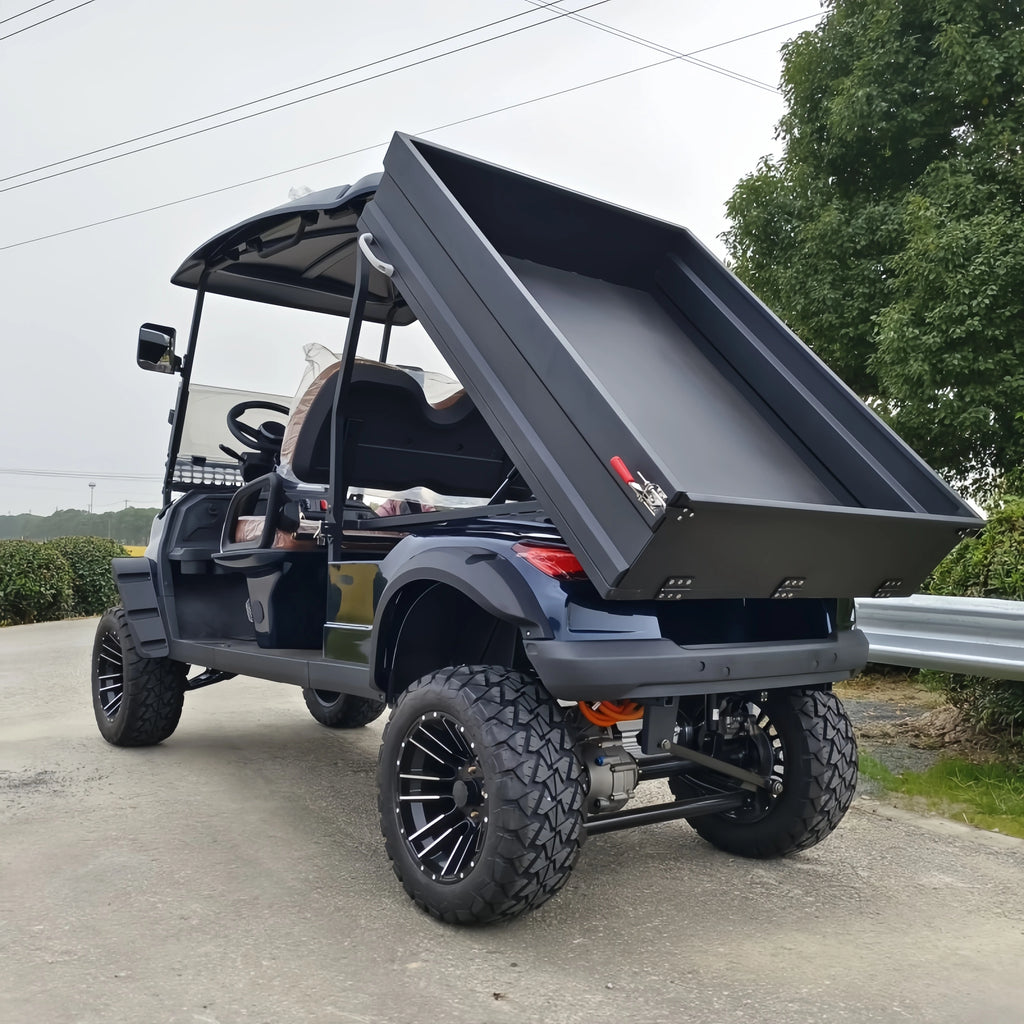 Energy Saving Effect of Manufacturer's 4+2 Seat Electric off-Road Vehicle, Four-Wheel Golf Cart    Truck with a trailer attached
