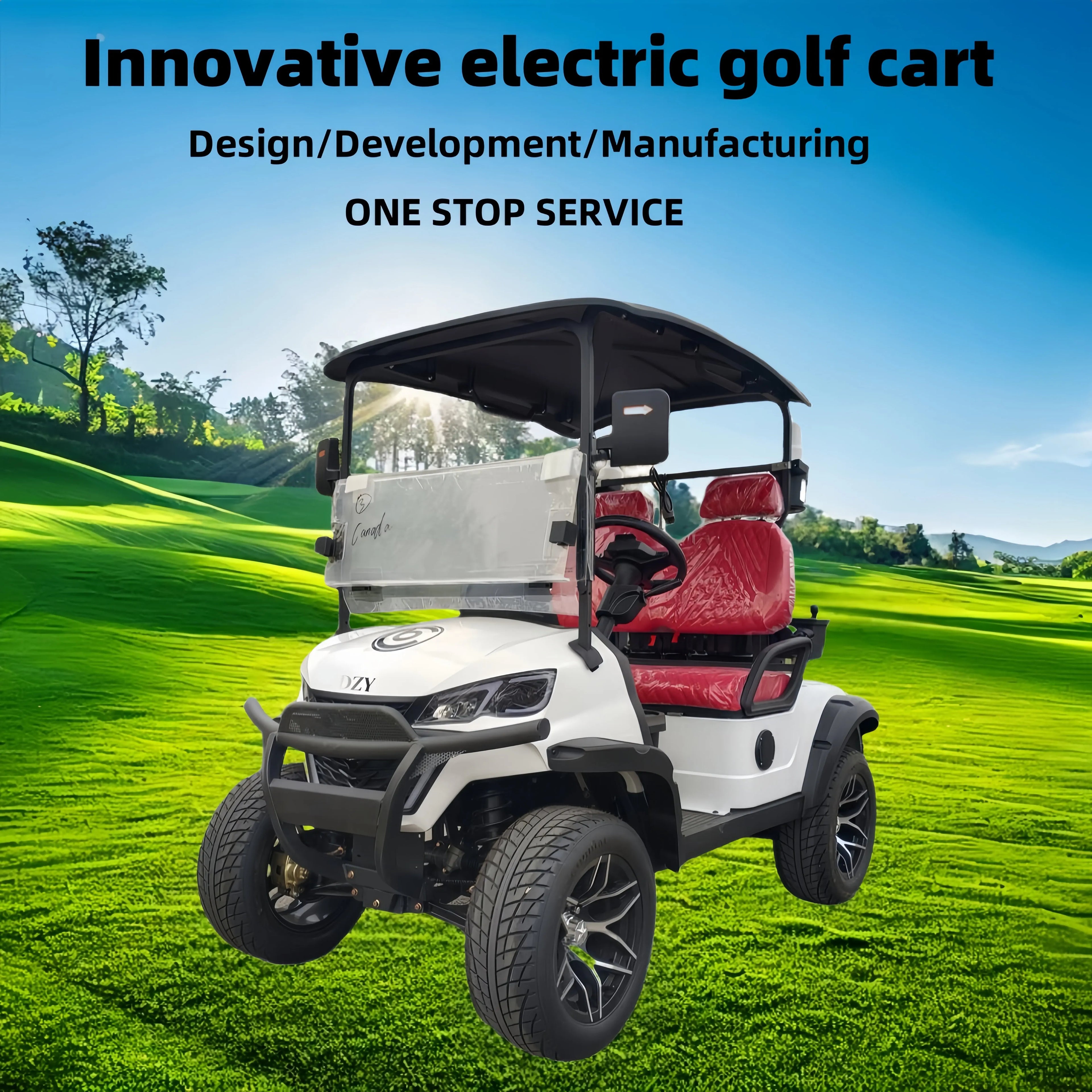 Energy Saving Effect of Manufacturer's 4+2 Seat Electric off-Road Vehicle, Four-Wheel Golf Cart    Truck with a trailer attached
