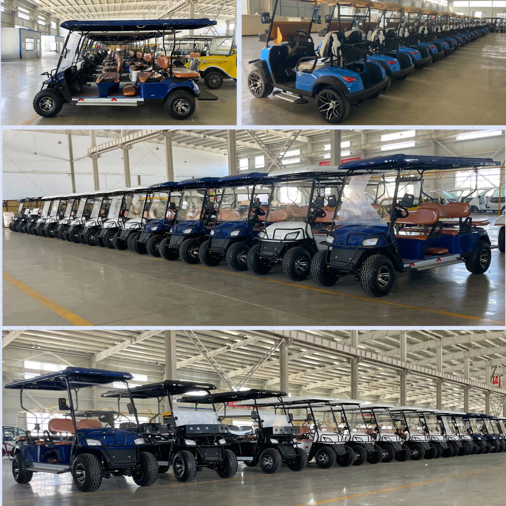 Energy Saving Effect of Manufacturer's 4+2 Seat Electric off-Road Vehicle, Four-Wheel Golf Cart    Truck with a trailer attached