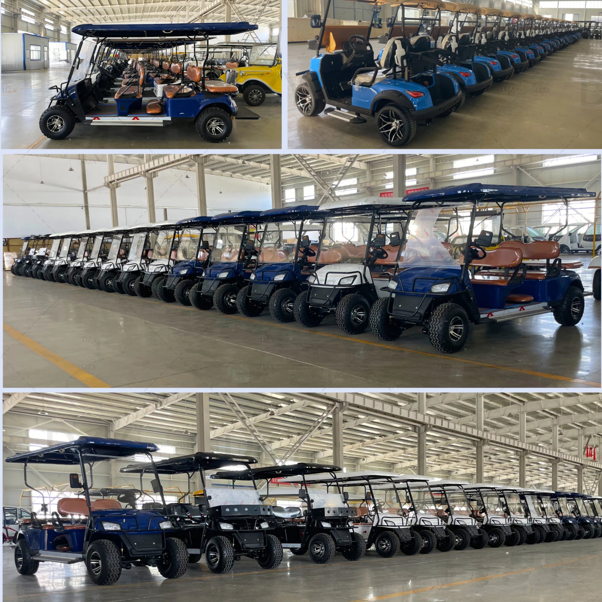 Energy Saving Effect of Manufacturer's 4+2 Seat Electric off-Road Vehicle, Four-Wheel Golf Cart    Truck with a trailer attached