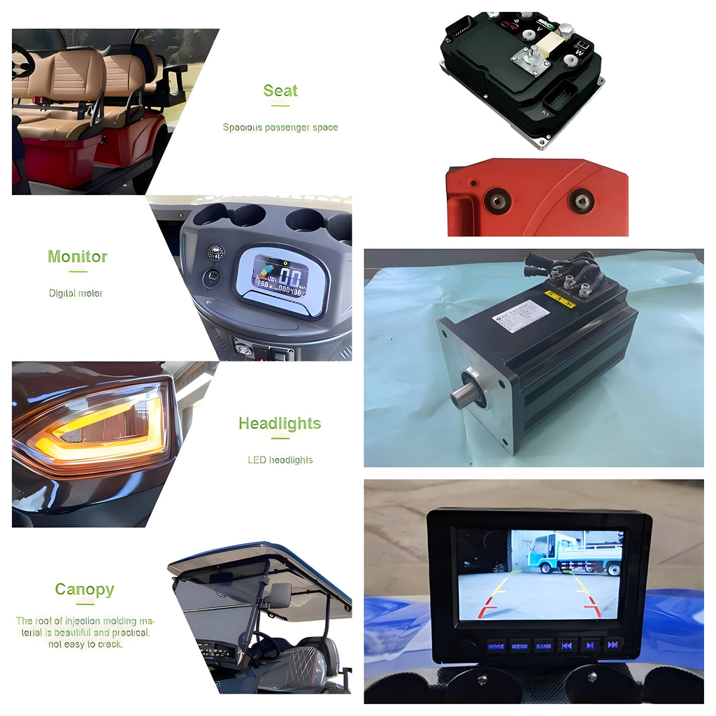 Energy Saving Effect of Manufacturer's 4+2 Seat Electric off-Road Vehicle, Four-Wheel Golf Cart    Truck with a trailer attached