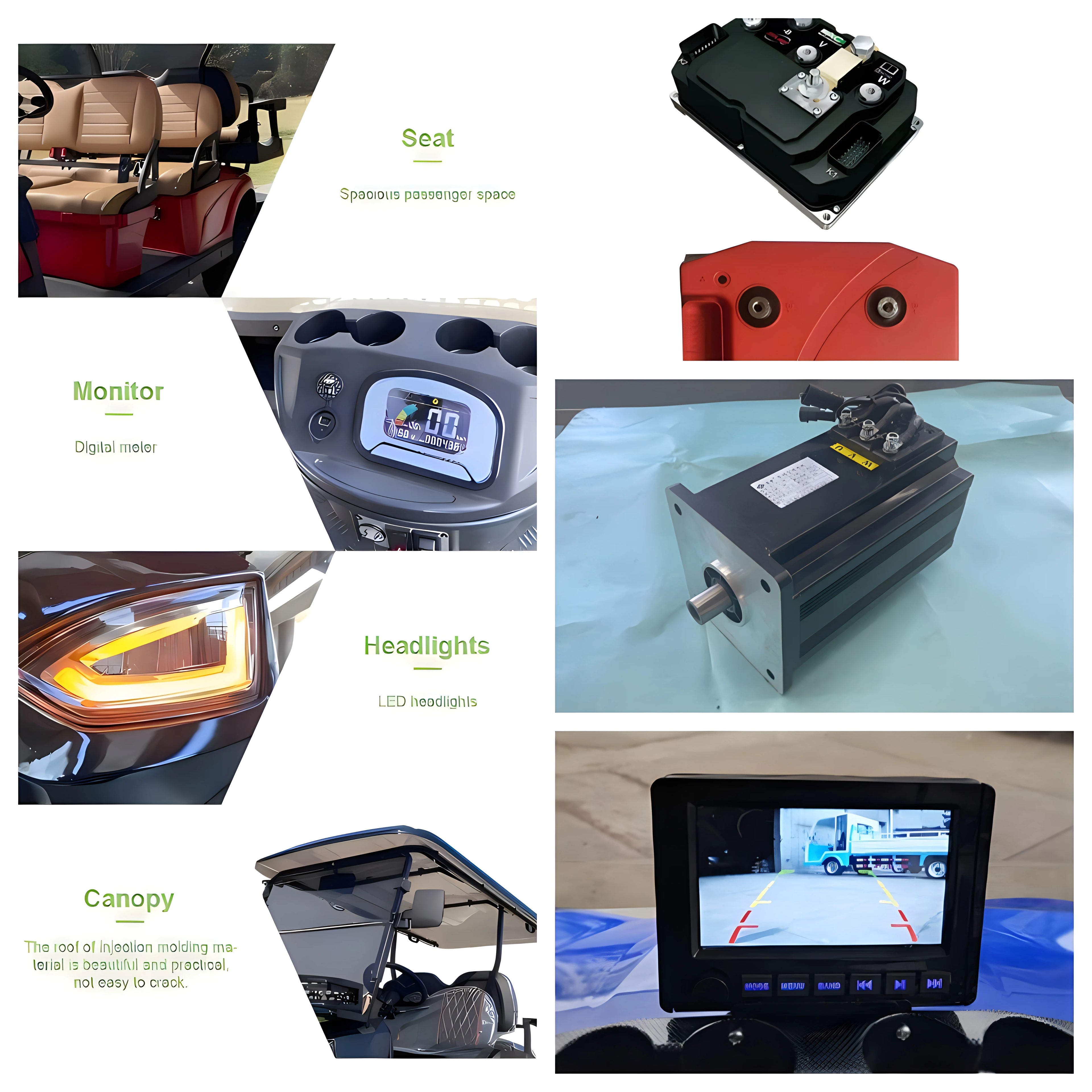 Energy Saving Effect of Manufacturer's 4+2 Seat Electric off-Road Vehicle, Four-Wheel Golf Cart    Truck with a trailer attached