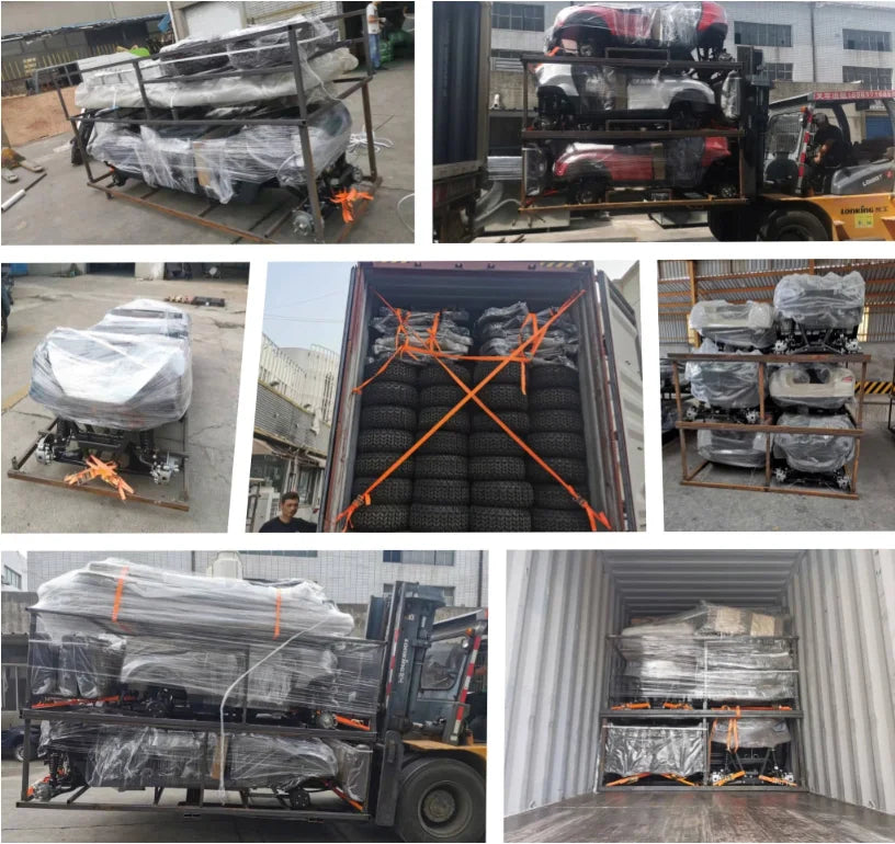 Energy Saving Effect of Manufacturer's 4+2 Seat Electric off-Road Vehicle, Four-Wheel Golf Cart    Truck with a trailer attached