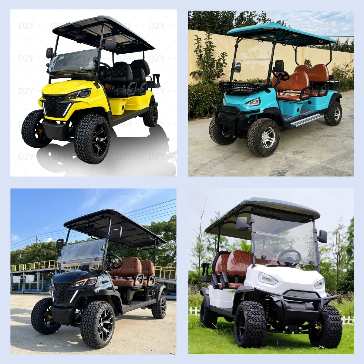 Energy Saving Effect of Manufacturer's 4+2 Seat Electric off-Road Vehicle, Four-Wheel Golf Cart    Truck with a trailer attached